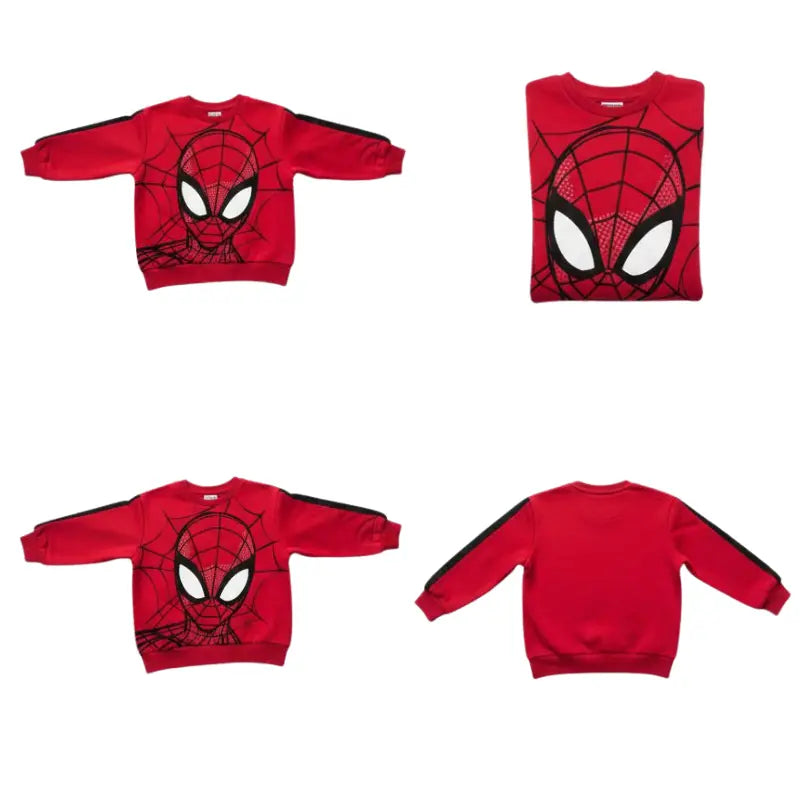 Buzo rojo de Spiderman de Marvel con estampado negro en panna