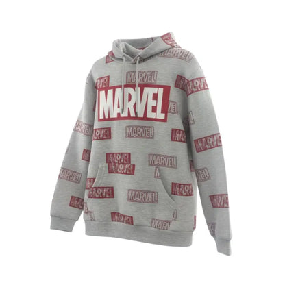 Buzo gris con capucha y estampados rojo de Marvel