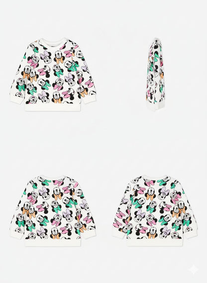 Buzo caritas de minnie multicolor y fondo Blanco