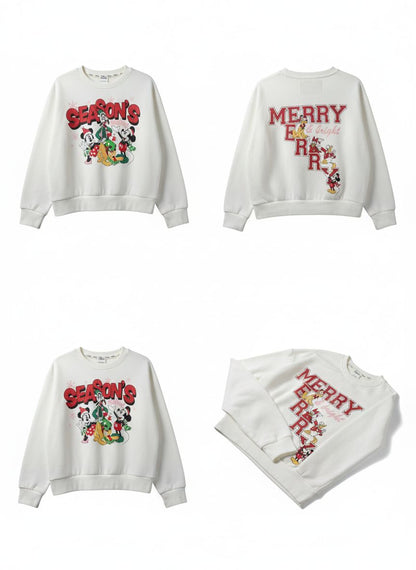 Buzo blanco navideño Mickey Mouse y Friends con mirella roja
