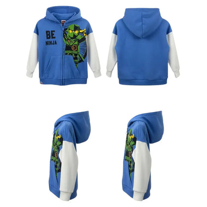 Buzo NINJAGO azul con mangas blancas