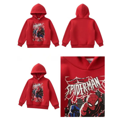 Buzo rojo  con capucha de Spiderman de Marvel
