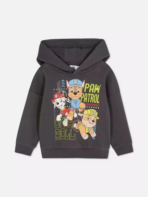 Buzo  gris oscuro con capucha  y estampado de Paw Patrol